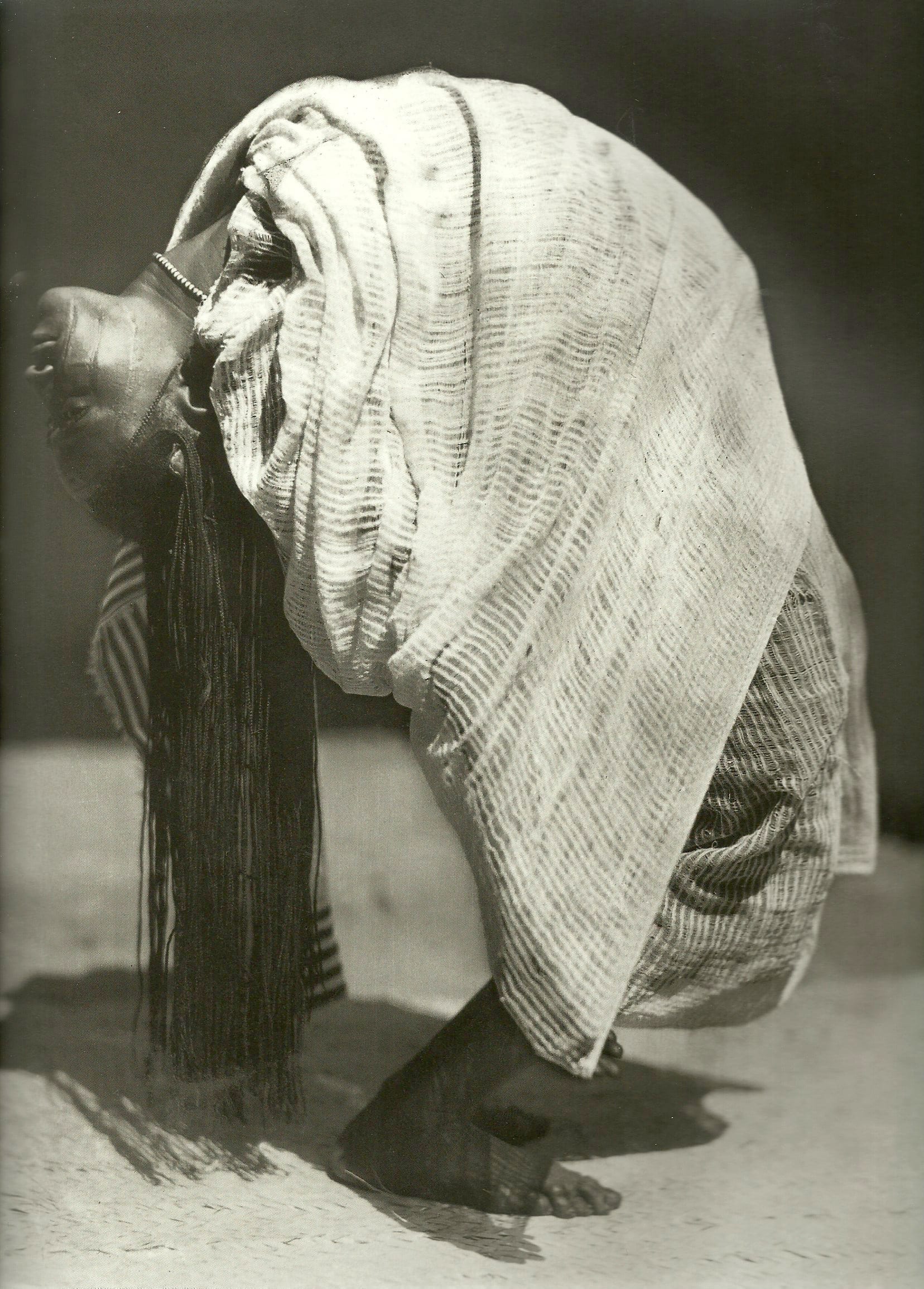 A sudanese gawhazi dancer performing the ancient stomach dance.