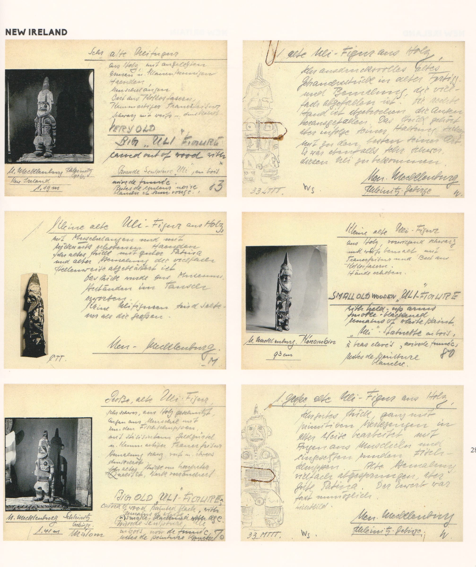 Heinrich's New Ireland, Uli, File Cards